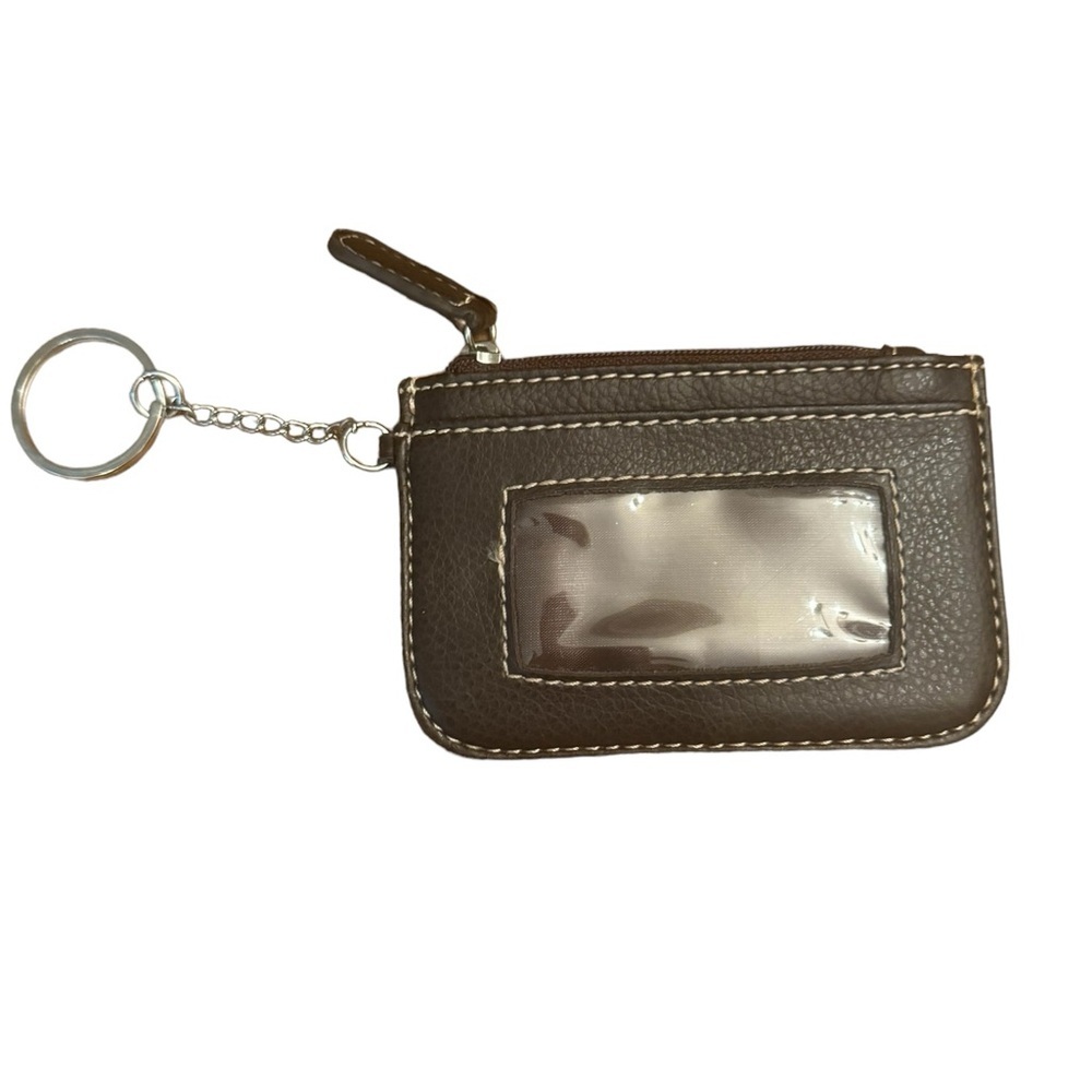 Vegan Leather ID and zip top card case